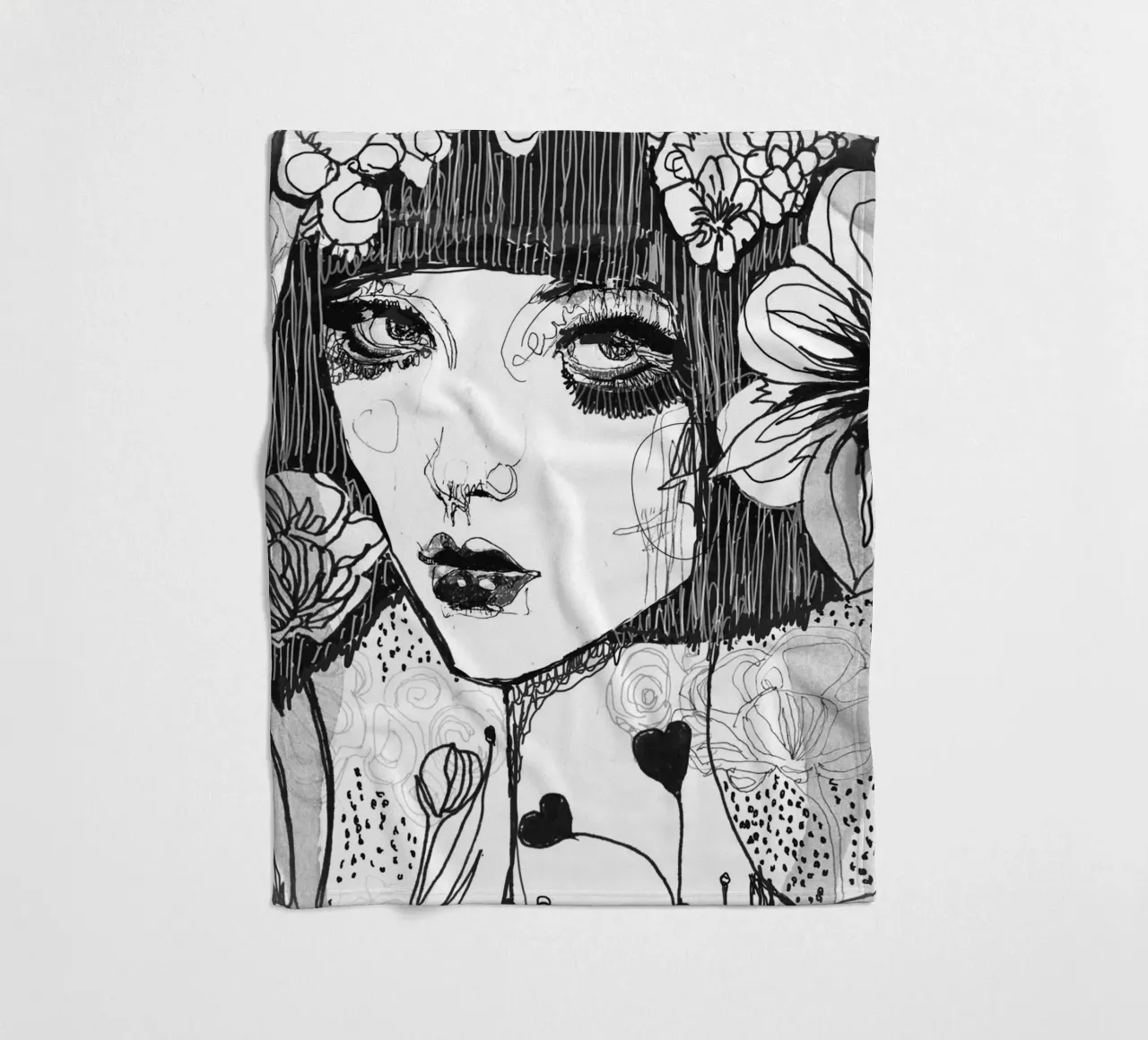 bianco e nero coperta in pile da k i m