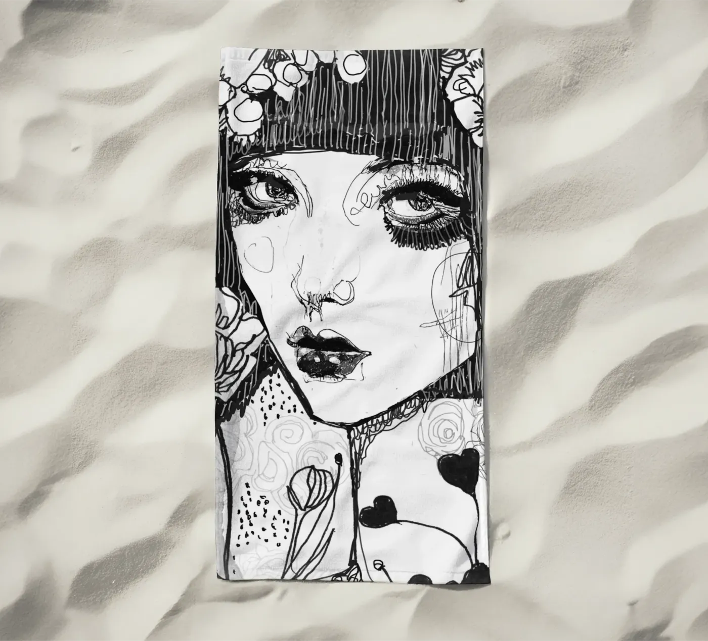 bianco e nero telo mare da k i m