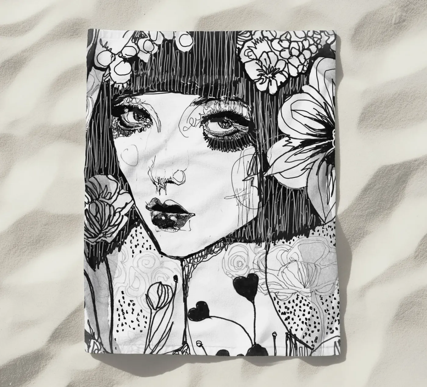 bianco e nero telo mare da k i m