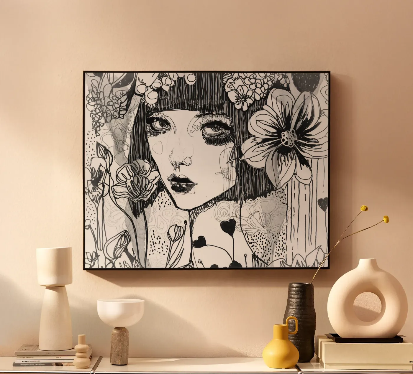 zwart-wit acryl van k i m