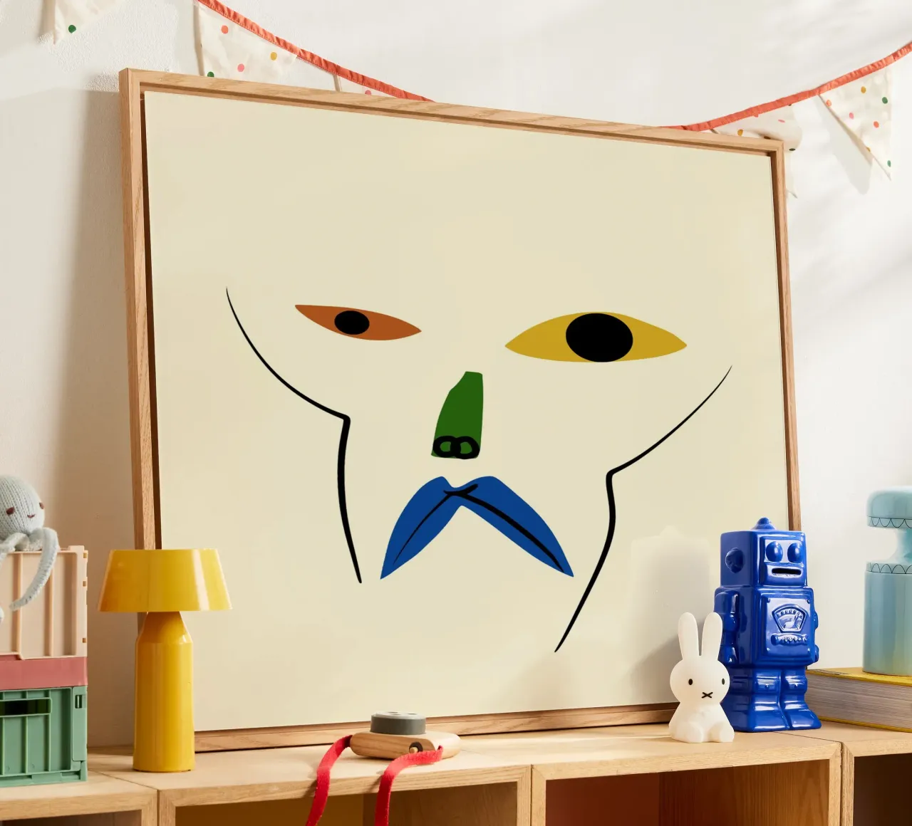 Ritratto minimale di linea e colore 03 plexiglass da Little Dean