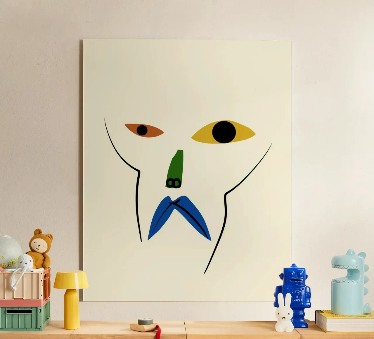 Ritratto minimale di linea e colore 03 plexiglass da Little Dean