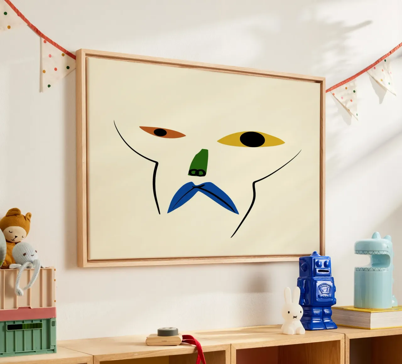 Minimal portrait of line and color 03 canvas by Little Dean