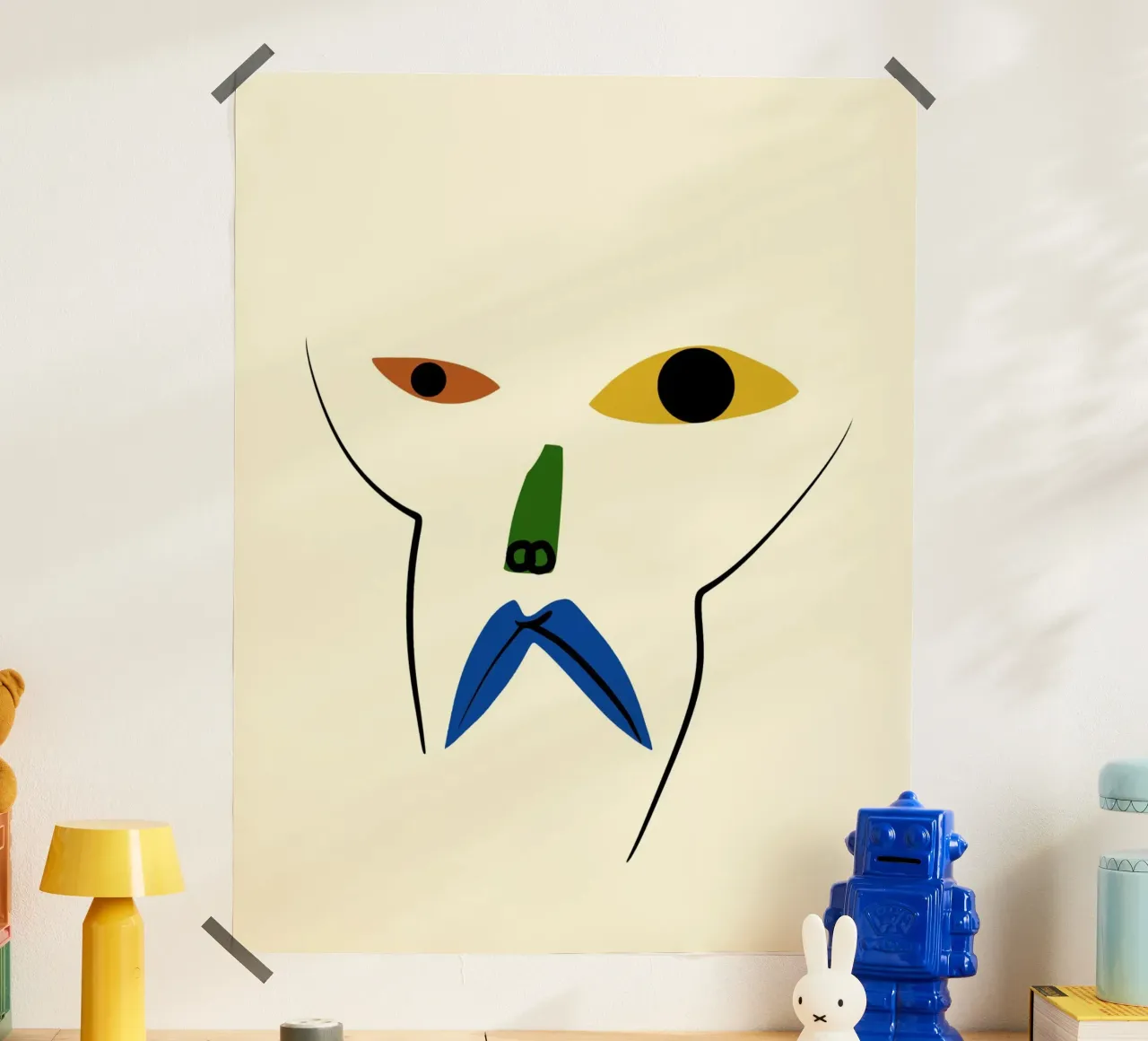 Minimal portrait of line and color 03 hahnemühle by Little Dean