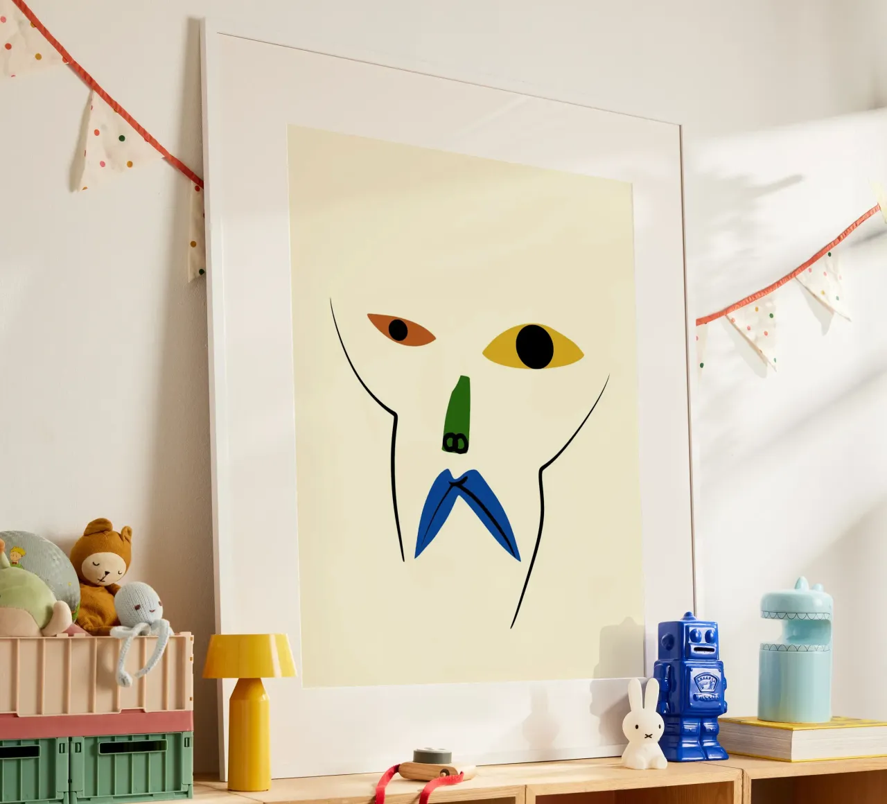 Minimal portrait of line and color 03 hahnemühle by Little Dean