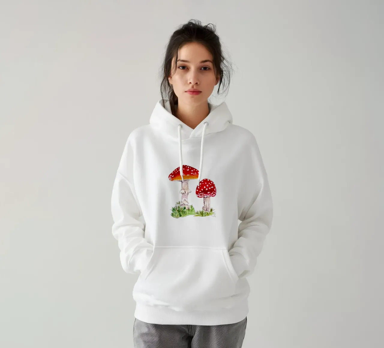 Illustrazione ad acquerello : Rospi nella foresta felpa con cappuccio da ms.Hey! textildesign