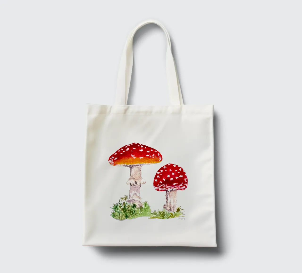 Watercolour illustration : Toadstools in the forest tote bag by ms.Hey! textildesign