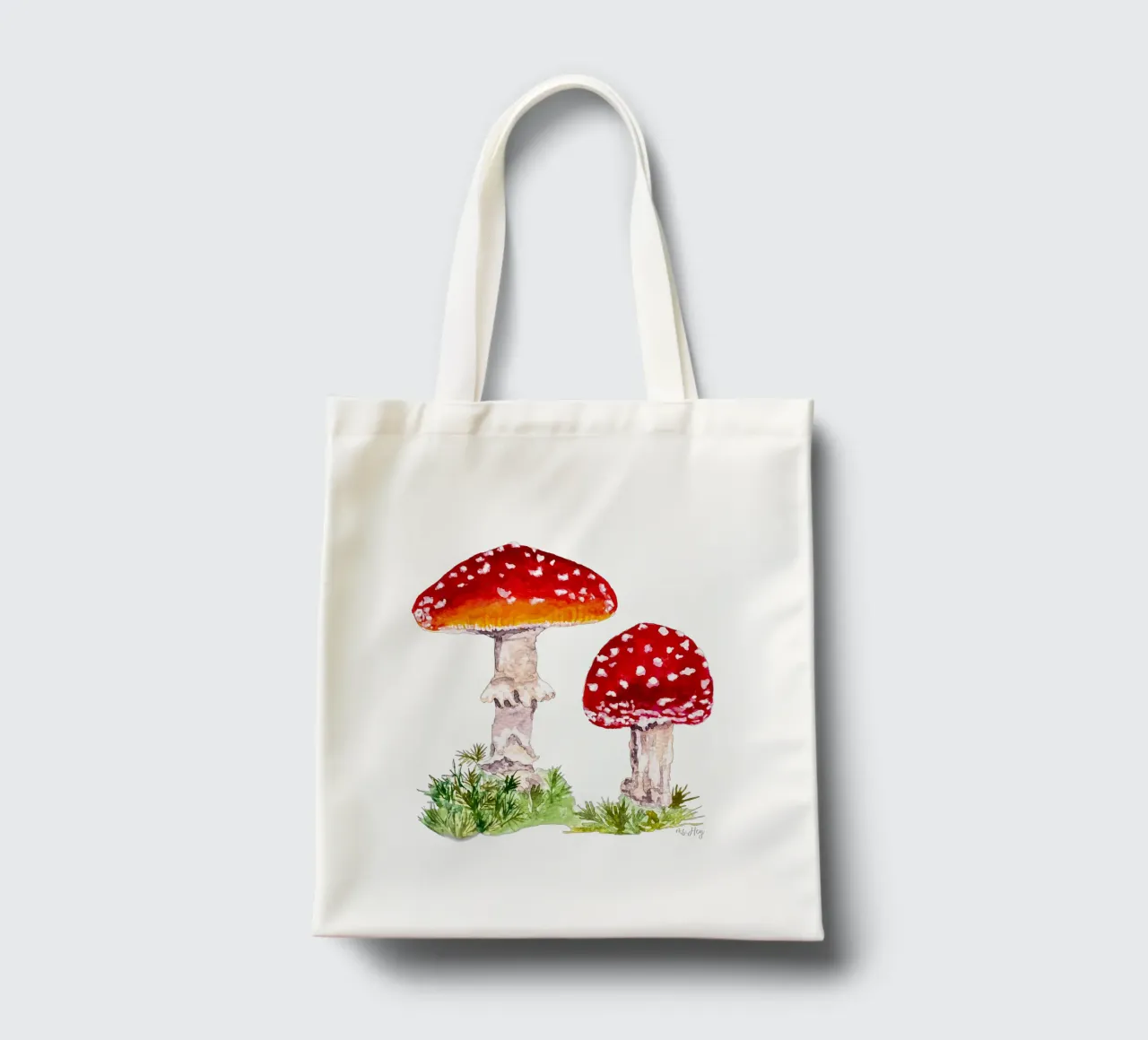 Watercolour illustration : Toadstools in the forest tote bag by ms.Hey! textildesign