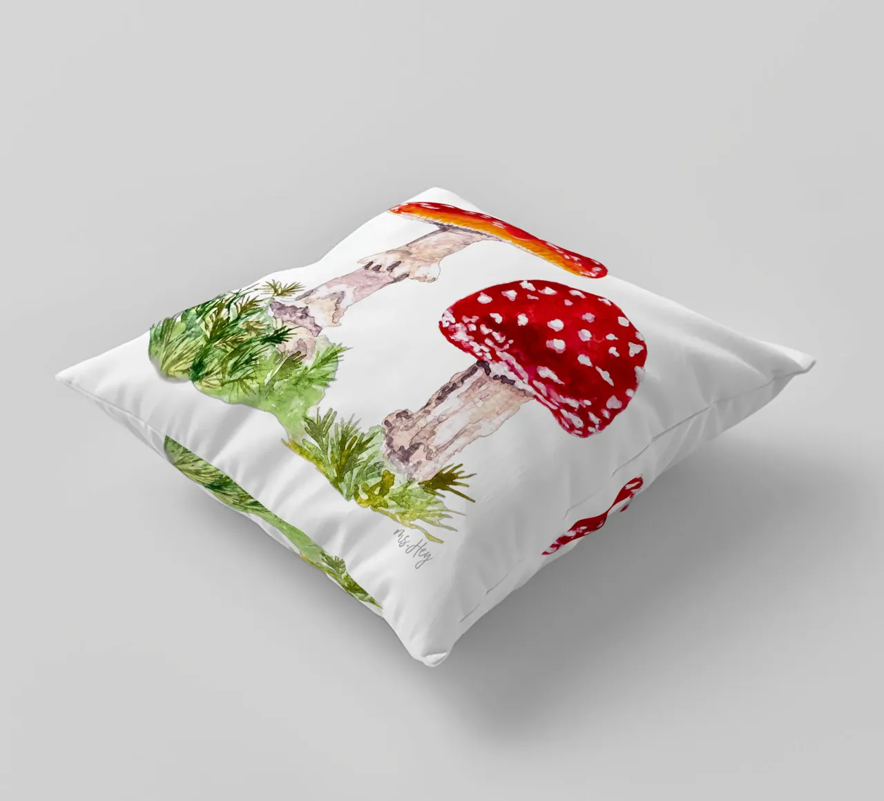 Illustrazione ad acquerello : Rospi nella foresta cuscino da ms.Hey! textildesign