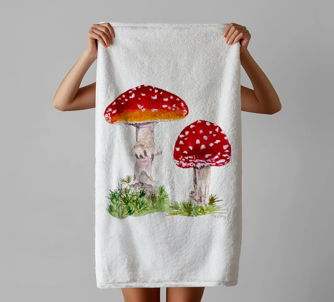 Illustrazione ad acquerello : Rospi nella foresta asciugamano da bagno da ms.Hey! textildesign