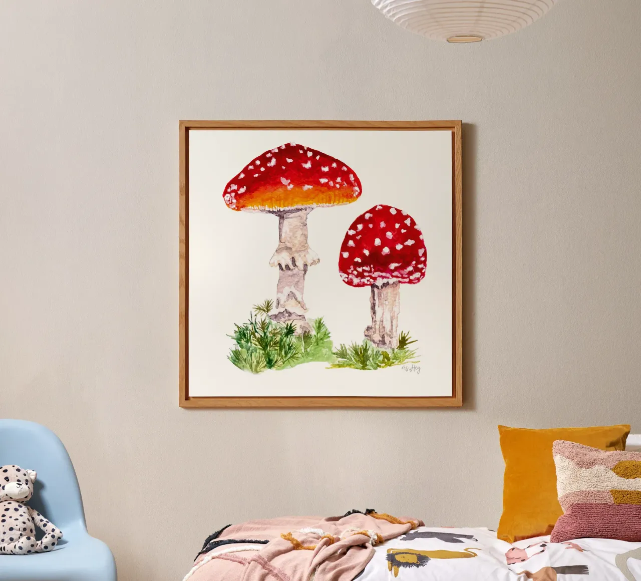 Illustrazione ad acquerello : Rospi nella foresta alluminio dibond da ms.Hey! textildesign