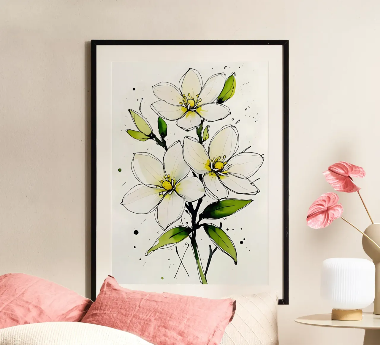 Jasmine in Ink & Watercolor carta hahnemühle da Bloom And Brush
