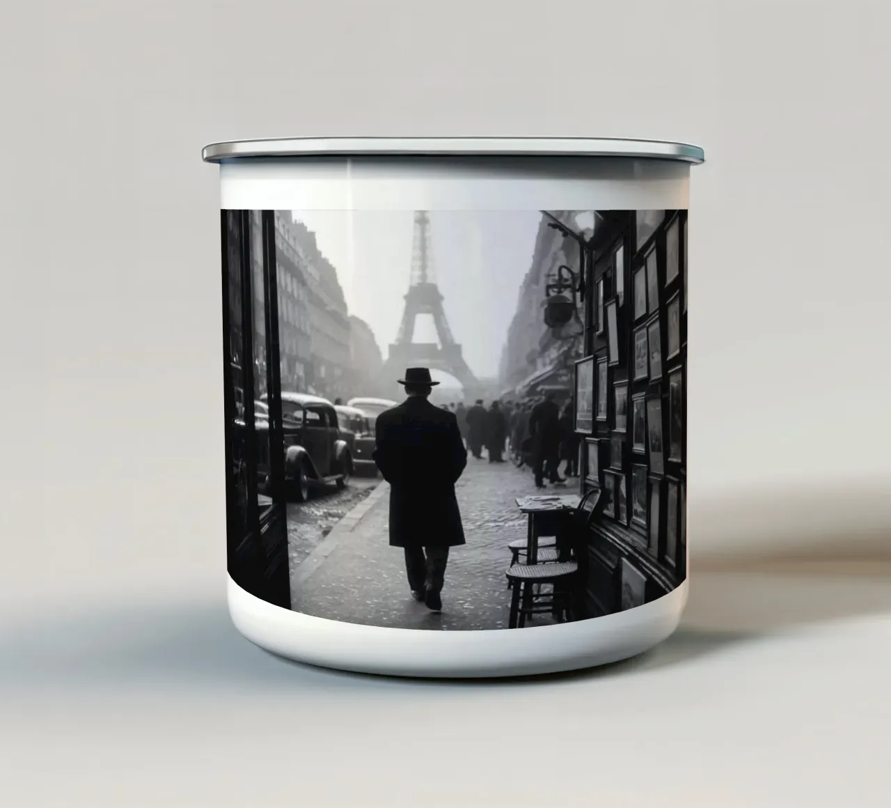 L'uomo che non è mai tornato tazza in smalto da M-Ulrich-Digital Art
