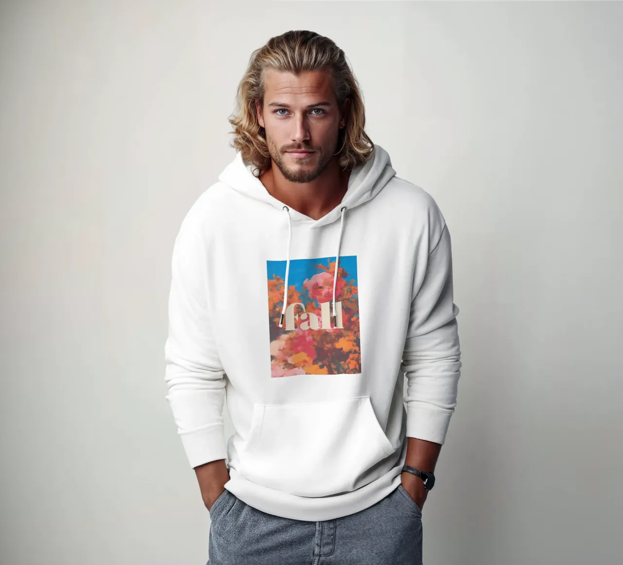 Autunno rosa romantico felpa con cappuccio da Carinaprint