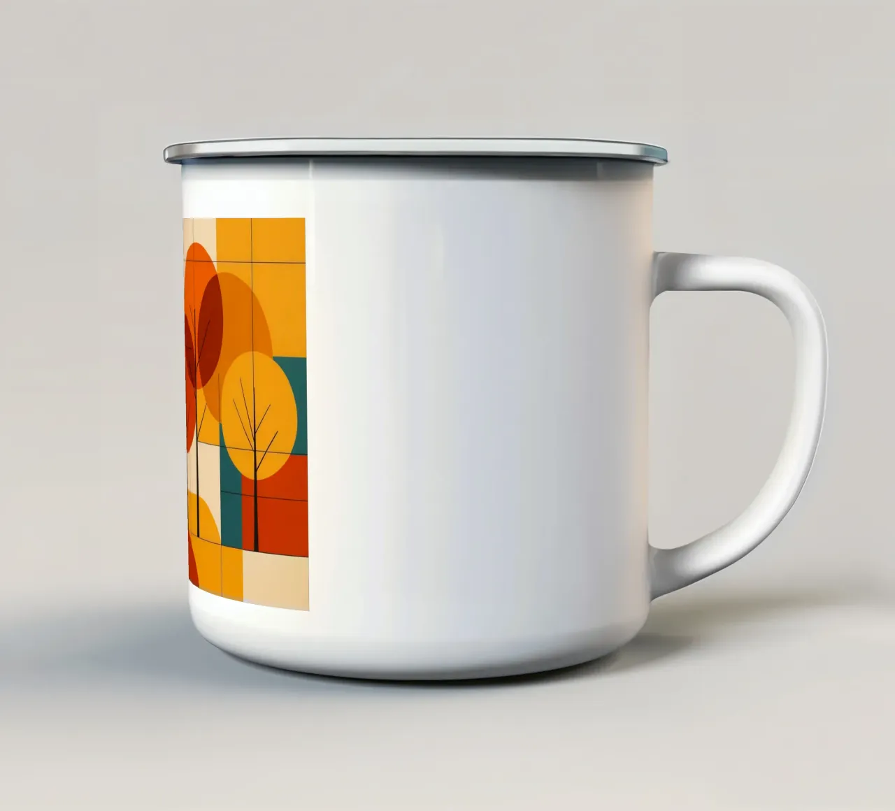 Griglia autunnale Bauhaus tazza in smalto da ARTOMATIC