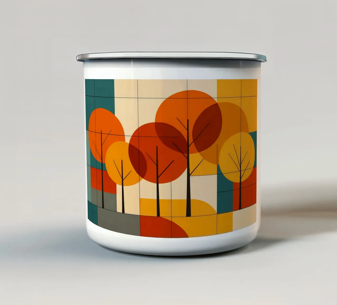 Griglia autunnale Bauhaus tazza in smalto da ARTOMATIC