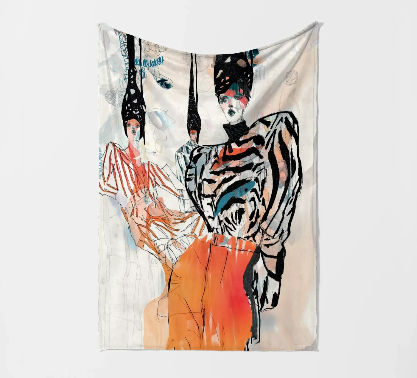 peach deeper fleece blanket by k i m