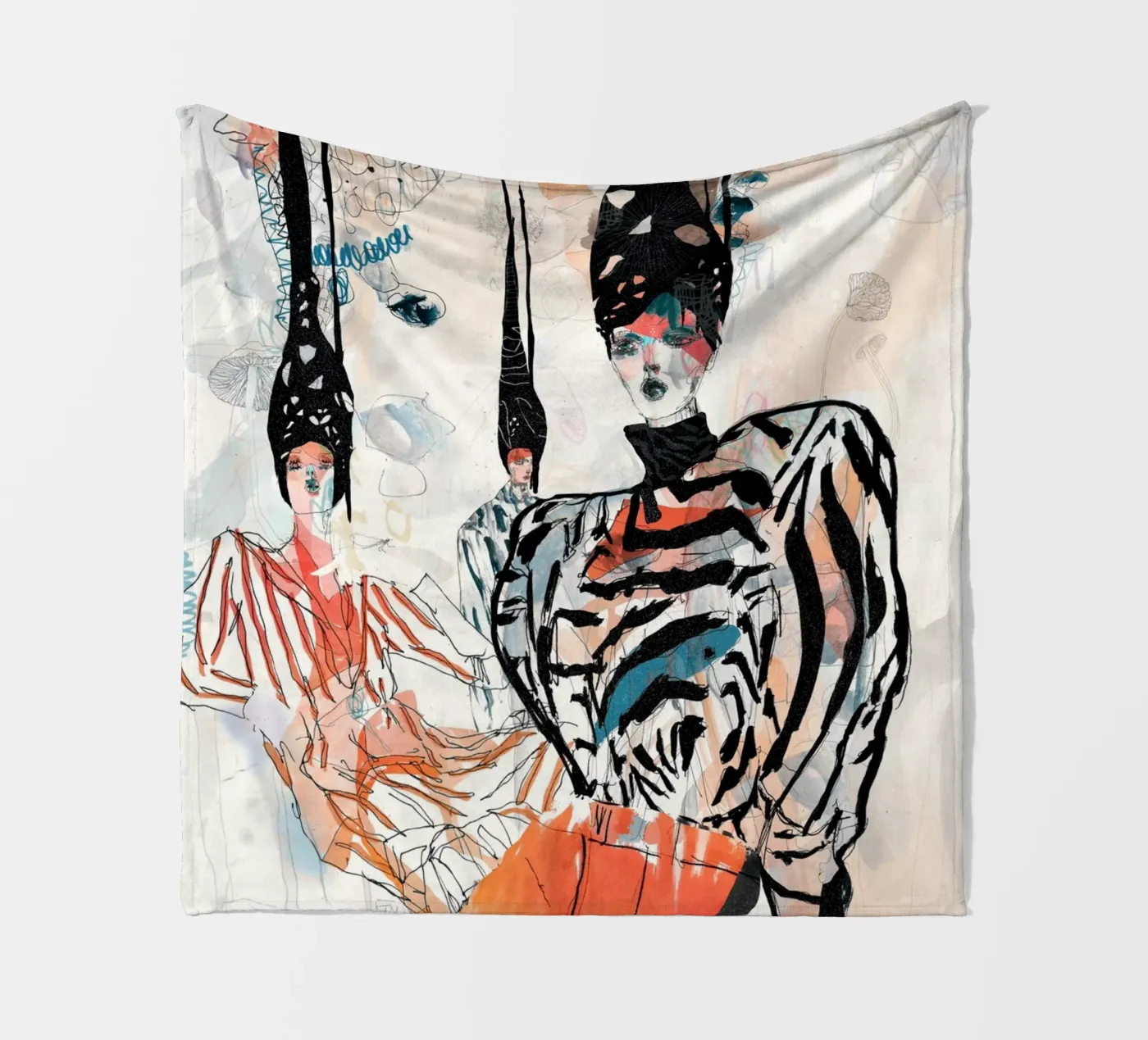 peach deeper fleece blanket by k i m
