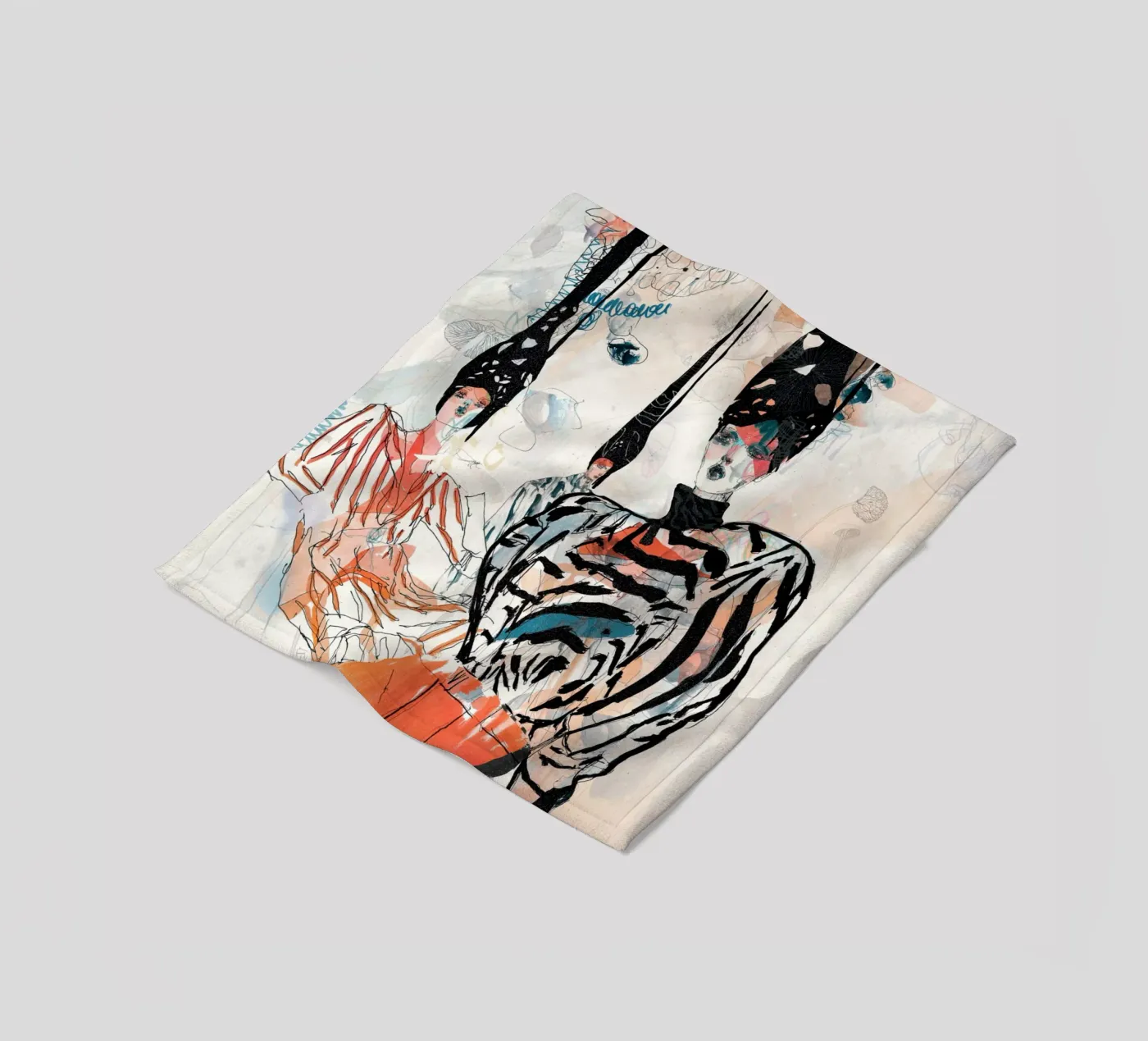 peach deeper fleece blanket by k i m