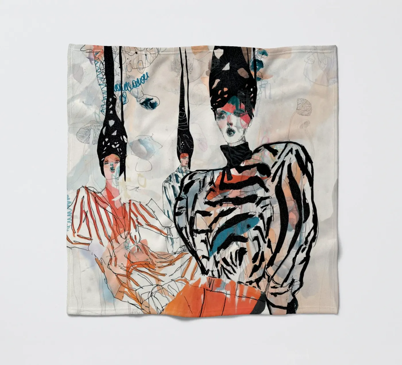 peach deeper fleece blanket by k i m