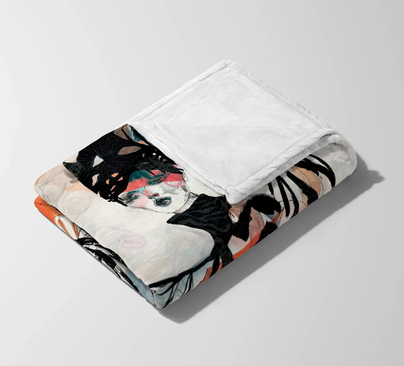 peach deeper fleece blanket by k i m