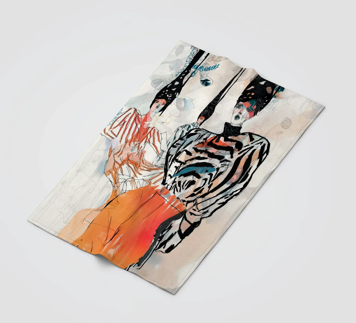 peach deeper fleece blanket by k i m
