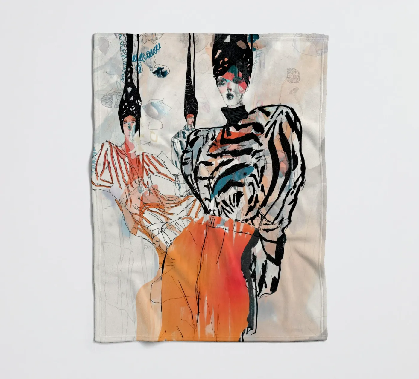 peach deeper fleece blanket by k i m