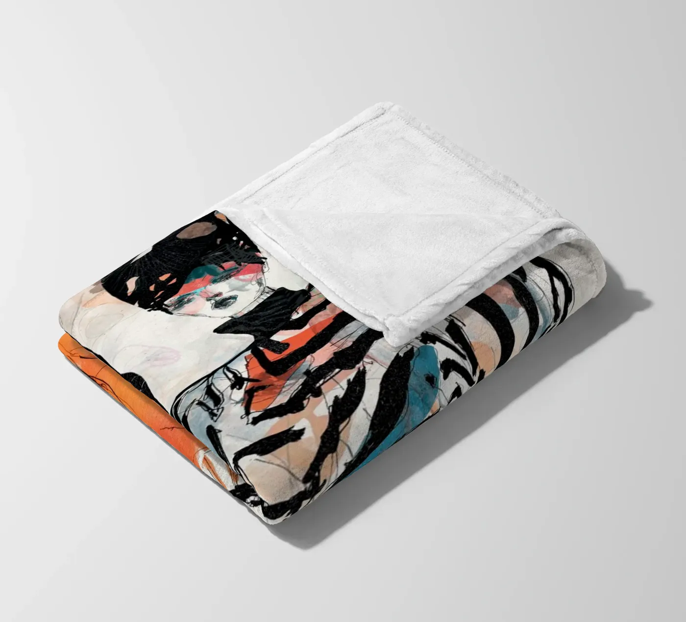 peach deeper fleece blanket by k i m