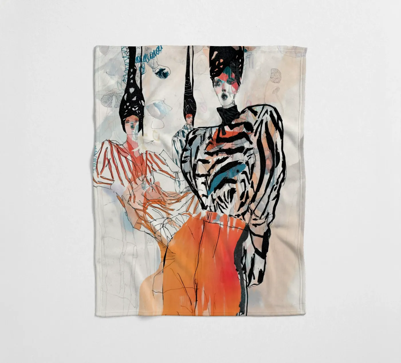 peach deeper fleece blanket by k i m
