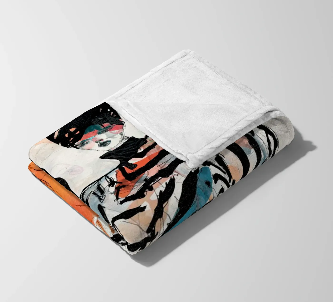 peach deeper fleece blanket by k i m