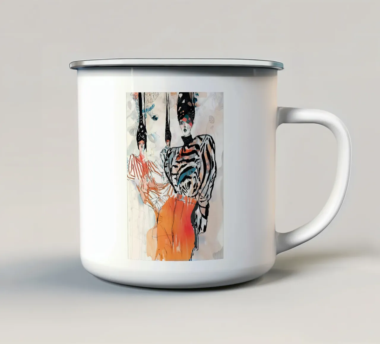 melocotón más profundo taza de esmalte de k i m