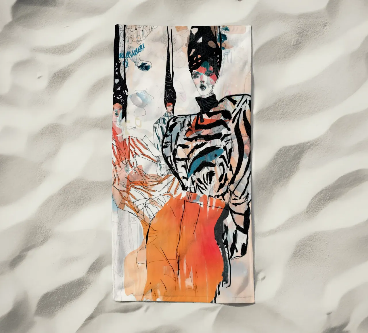 peach deeper beach towel by k i m