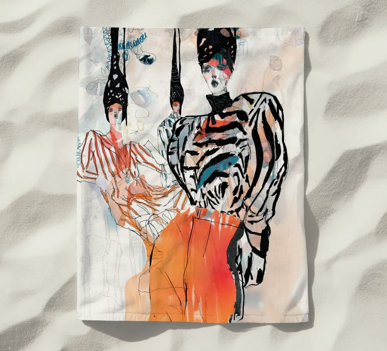 peach deeper beach towel by k i m