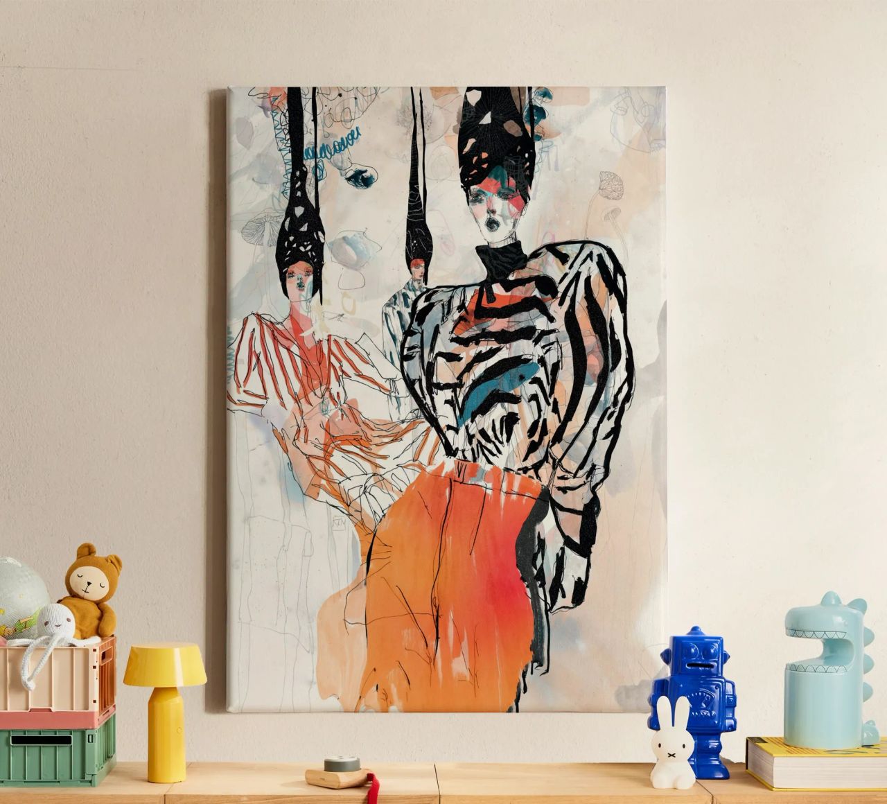 peach deeper canvas by k i m