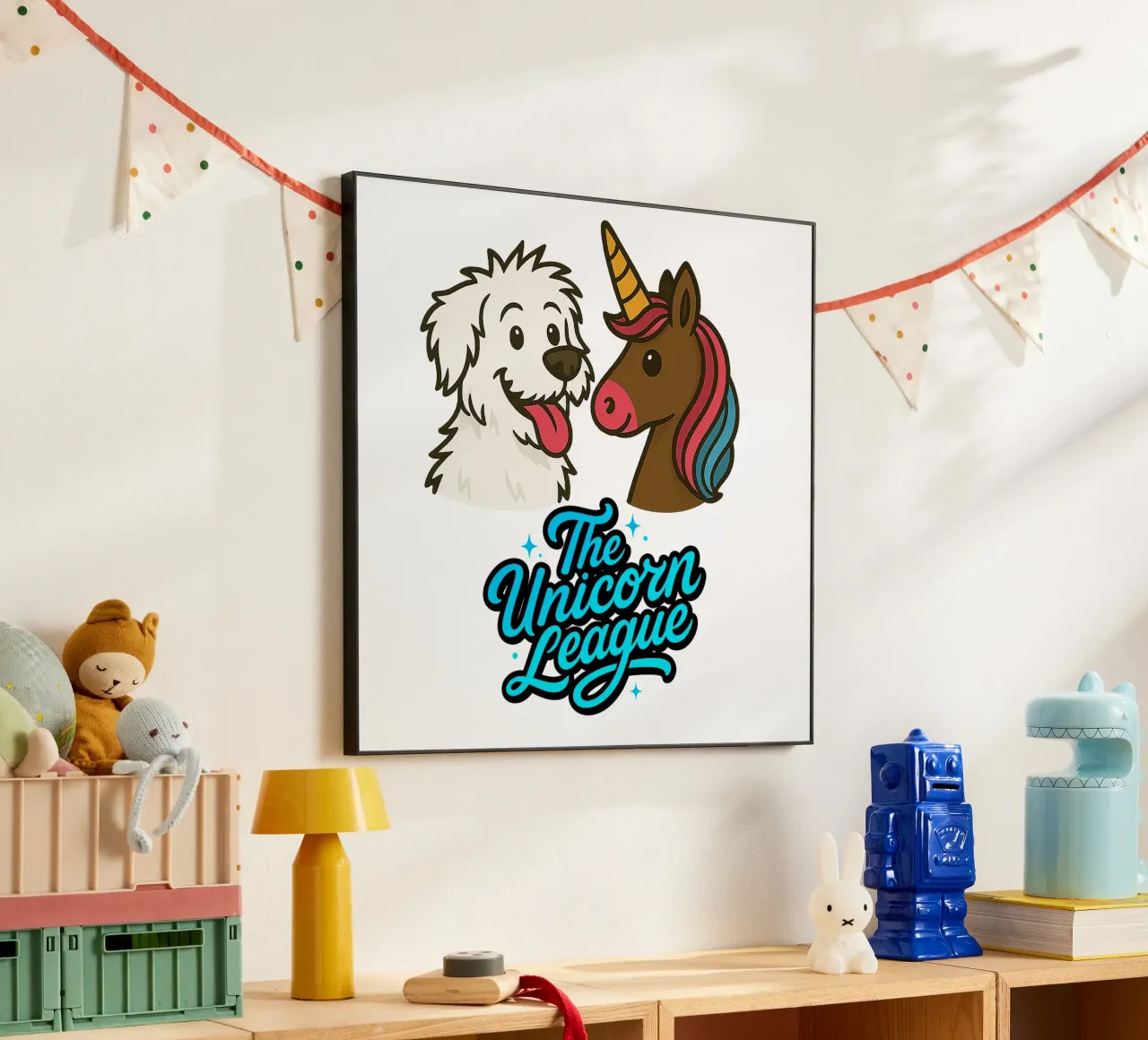 THE UNICORN LEAGUE - The Puppy alluminio dibond da Vintage Van Gogh