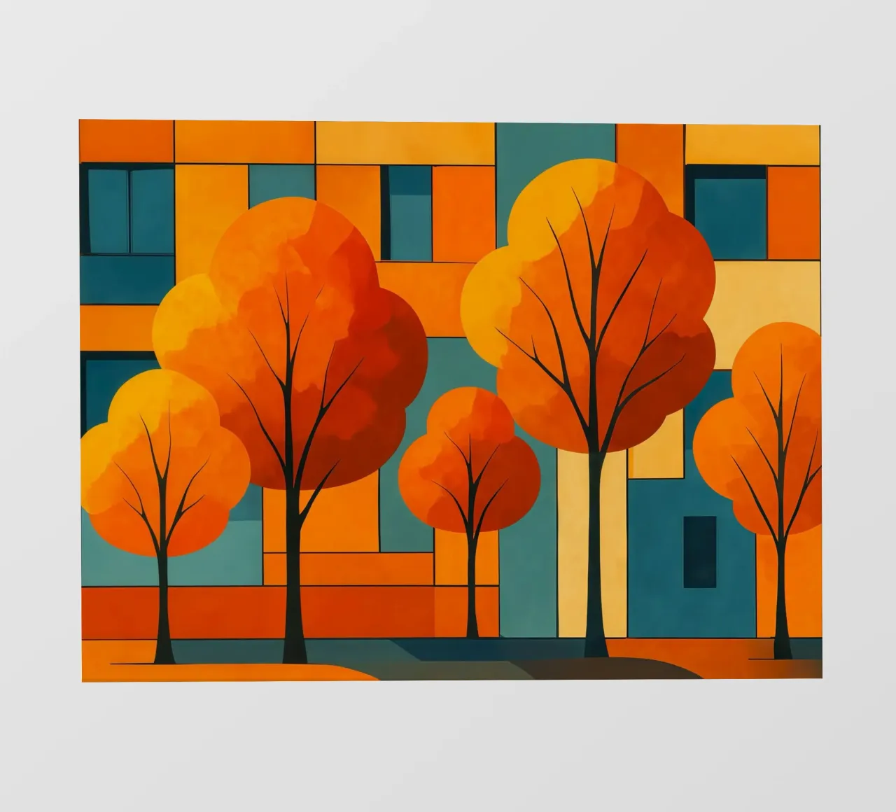 Paesaggio astratto moderno e colorato telo in pvc da ARTOMATIC