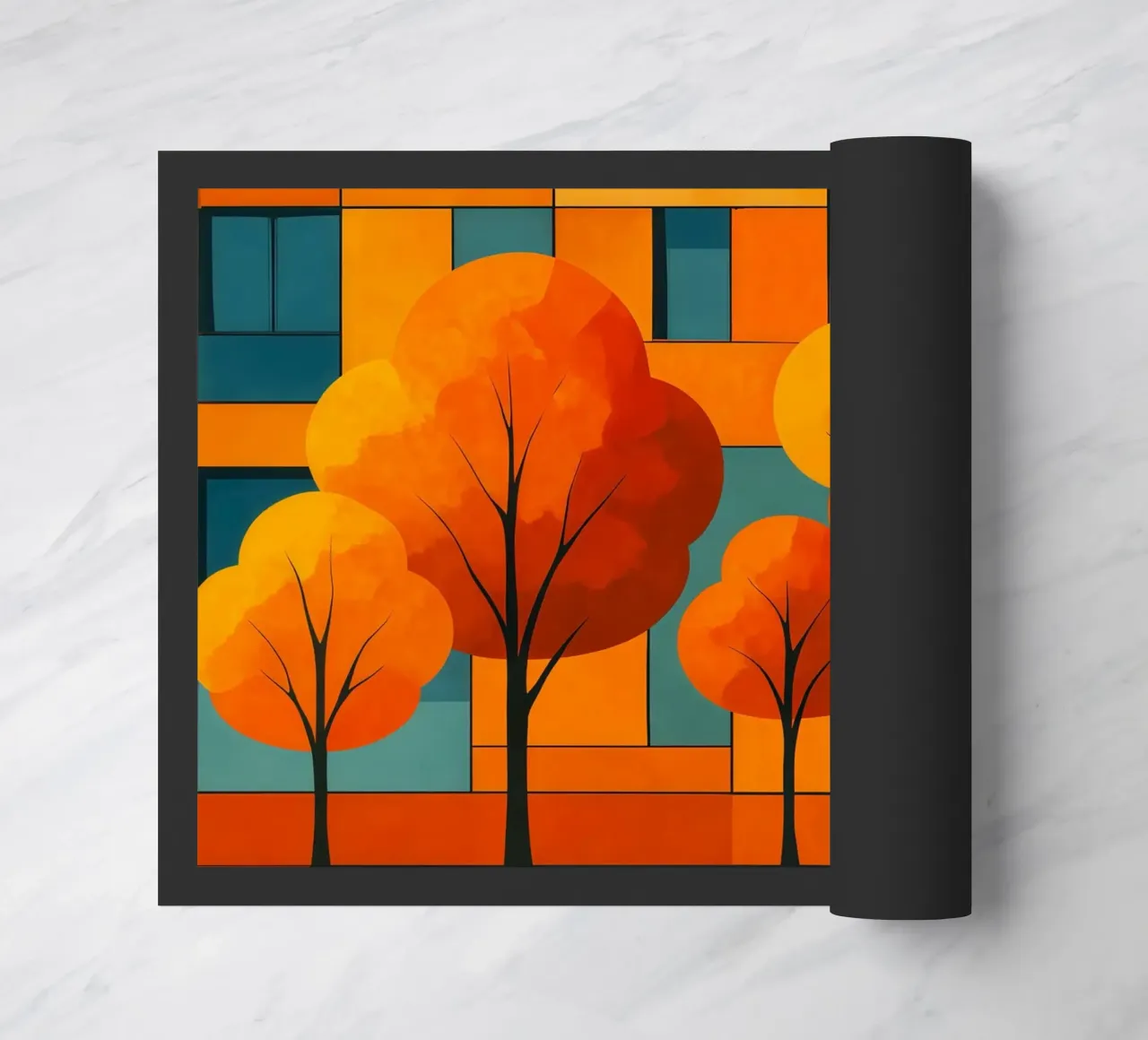 Paesaggio astratto moderno e colorato zerbino da ARTOMATIC