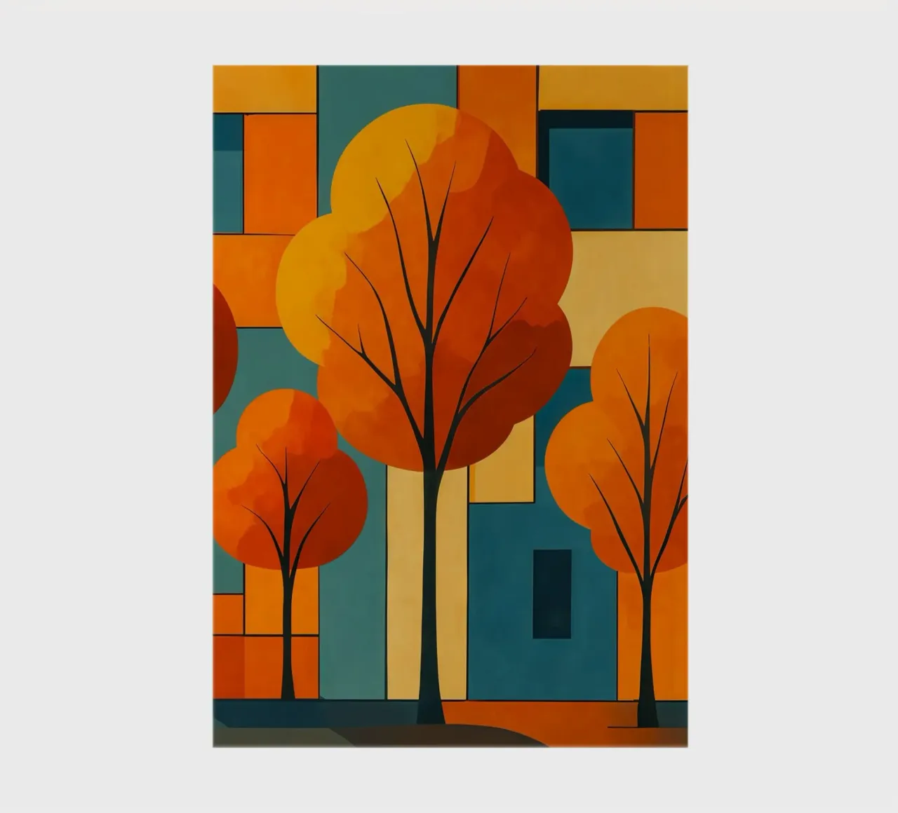Modern Colourful Abstract Landscape notebook by ARTOMATIC