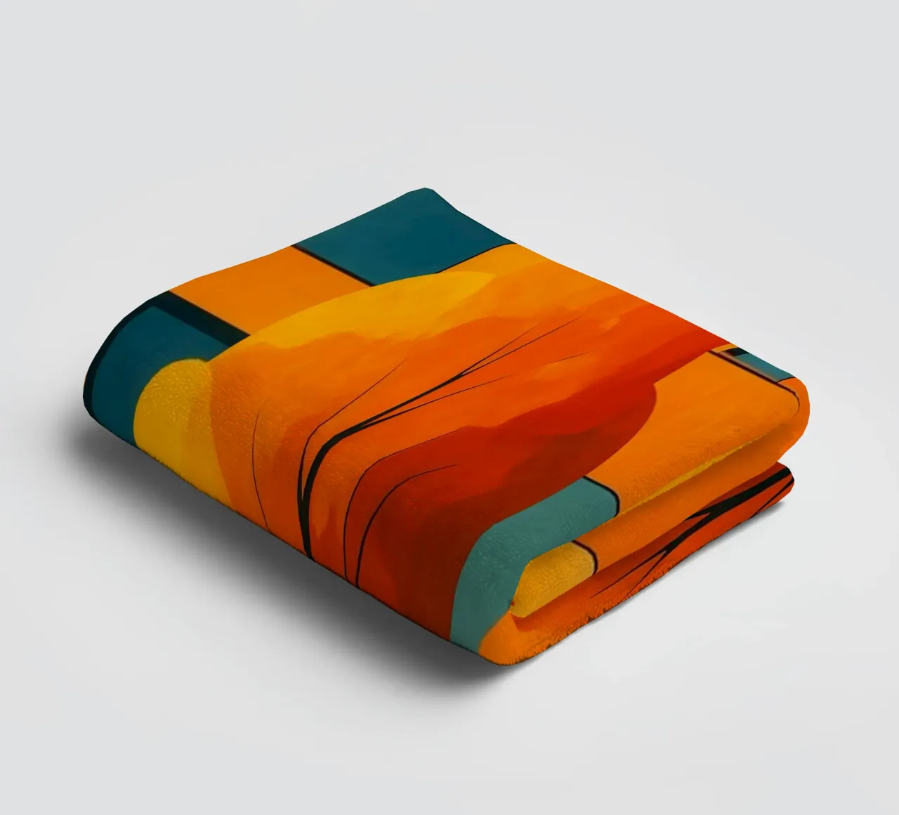 Modern Kleurrijk Abstract Landschap badhanddoek van ARTOMATIC