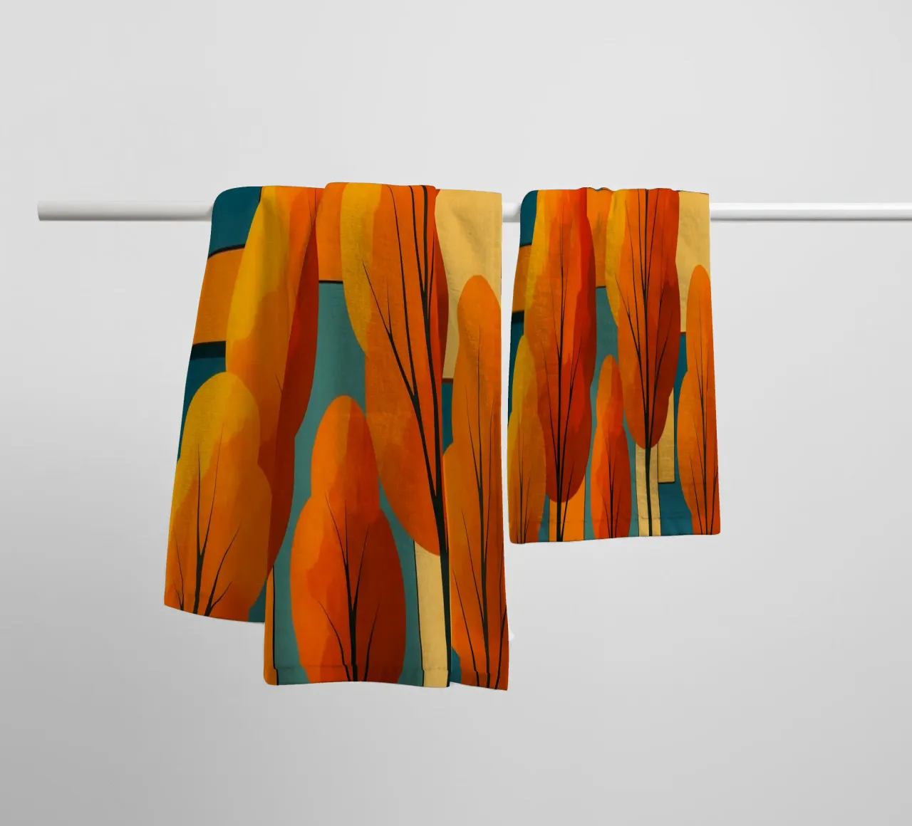 Modern Kleurrijk Abstract Landschap badhanddoek van ARTOMATIC
