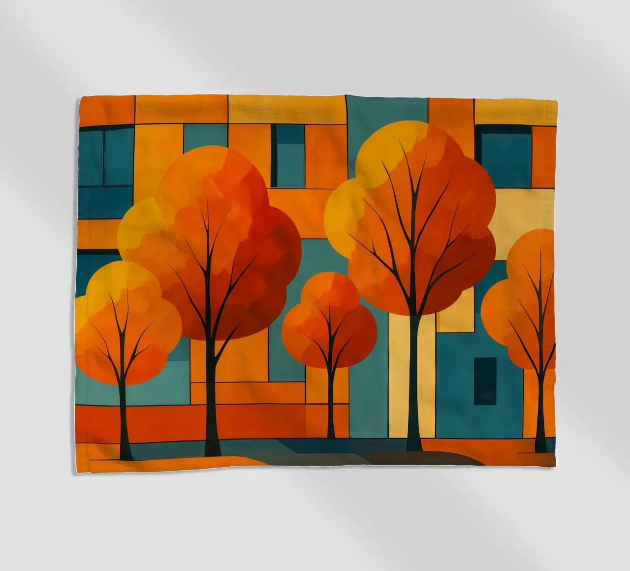 Paesaggio astratto moderno e colorato telo mare da ARTOMATIC