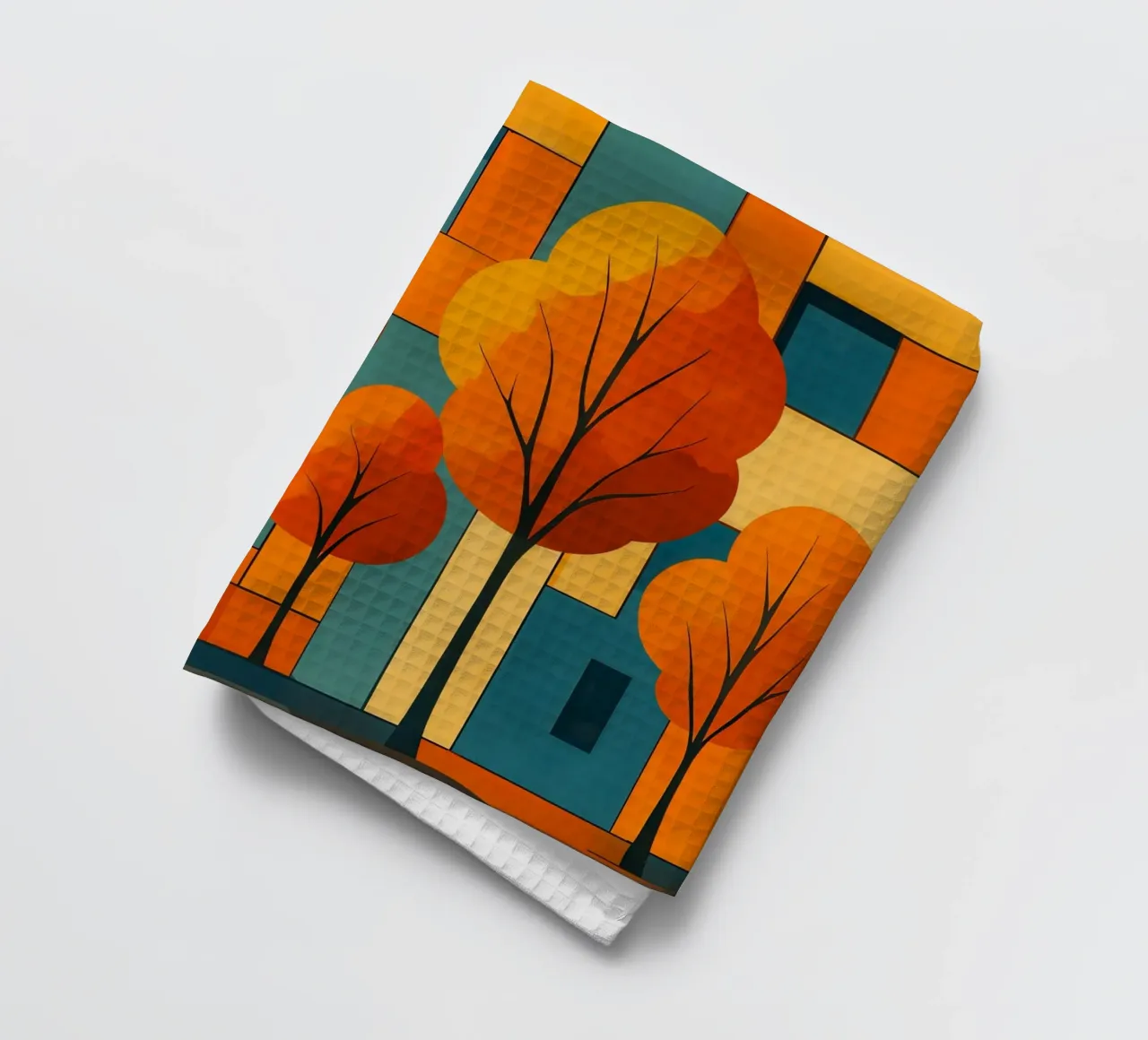 Paesaggio astratto moderno e colorato canovaccio da cucina da ARTOMATIC