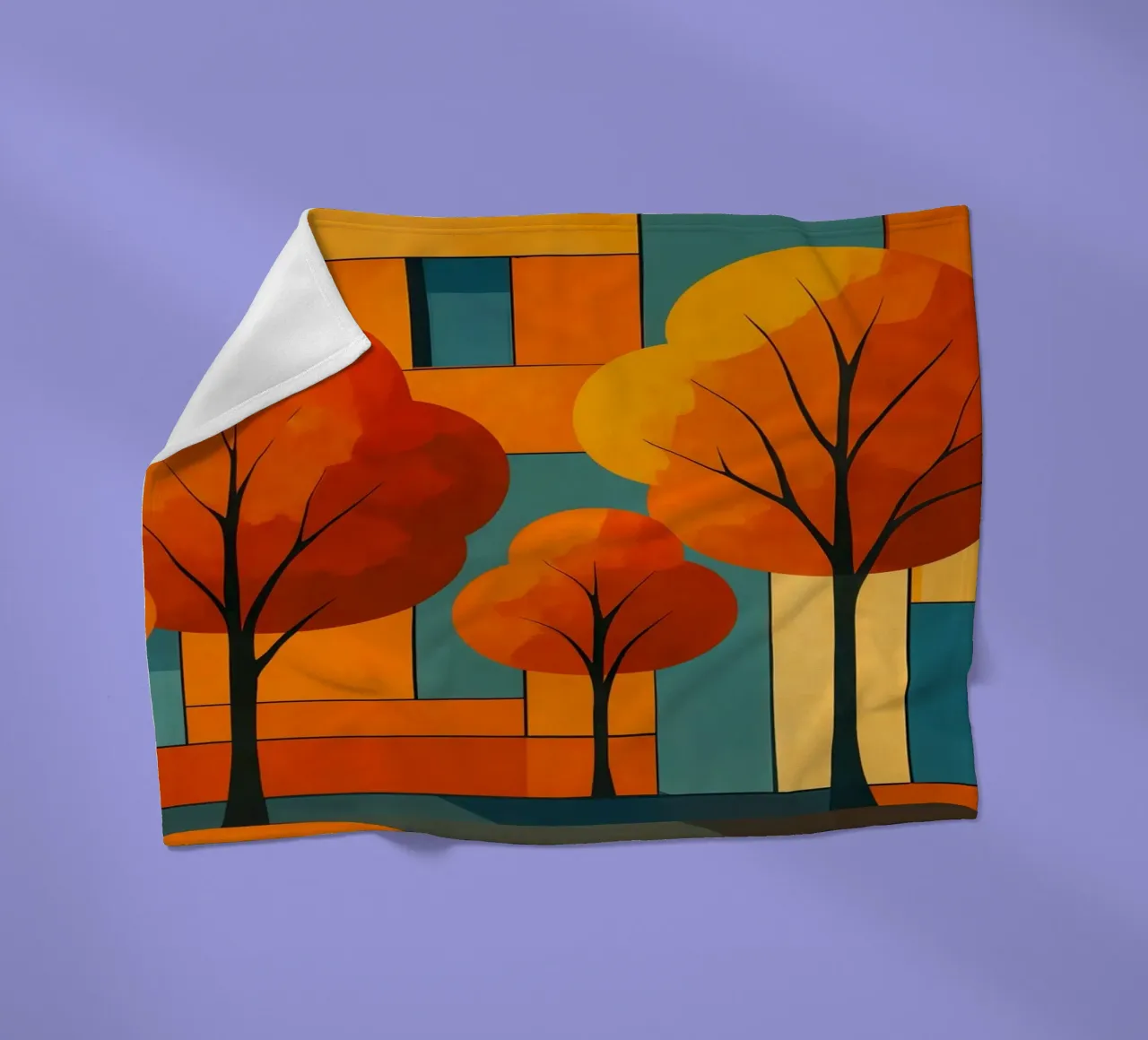 Paesaggio astratto moderno e colorato coperta in pile da ARTOMATIC