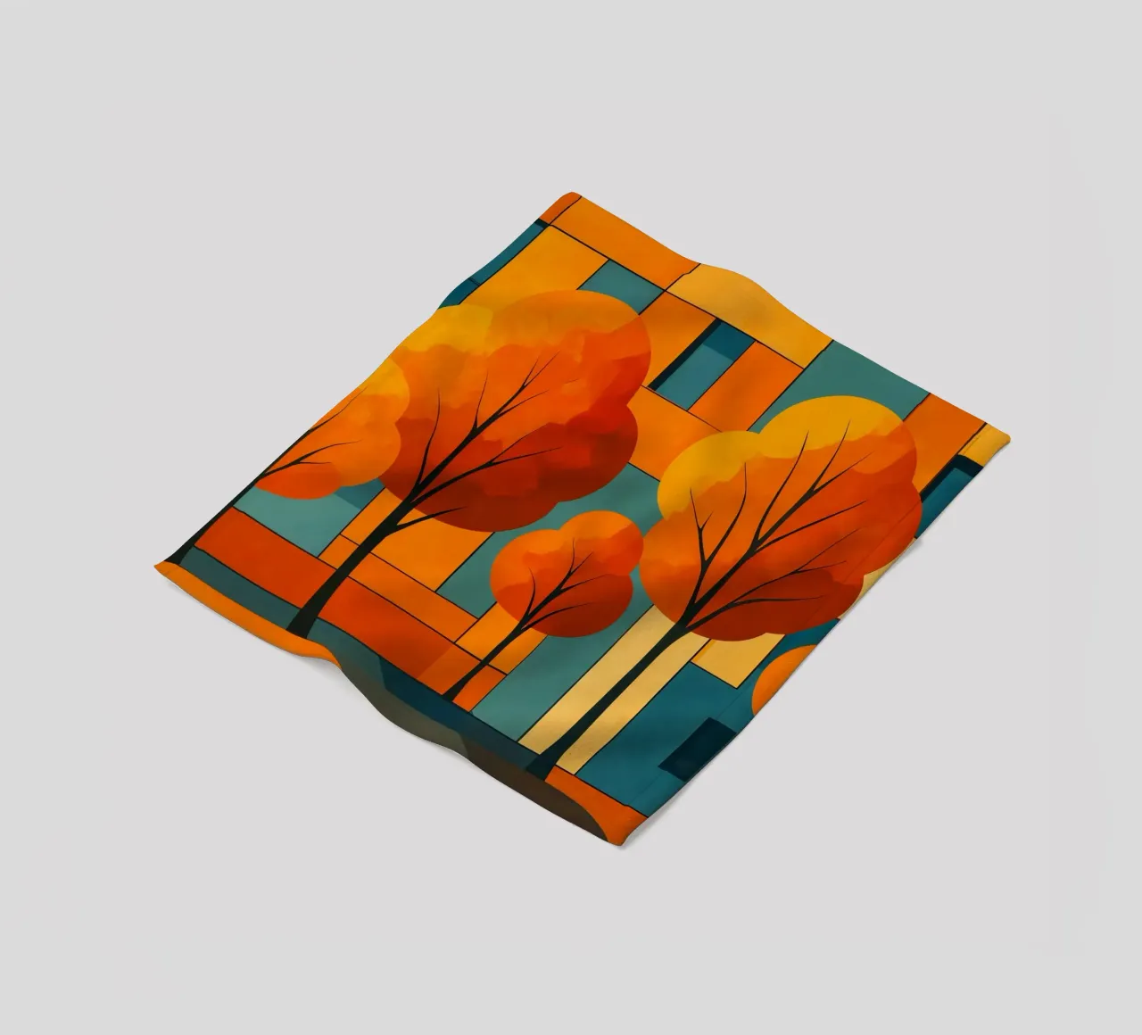 Paesaggio astratto moderno e colorato coperta in pile da ARTOMATIC