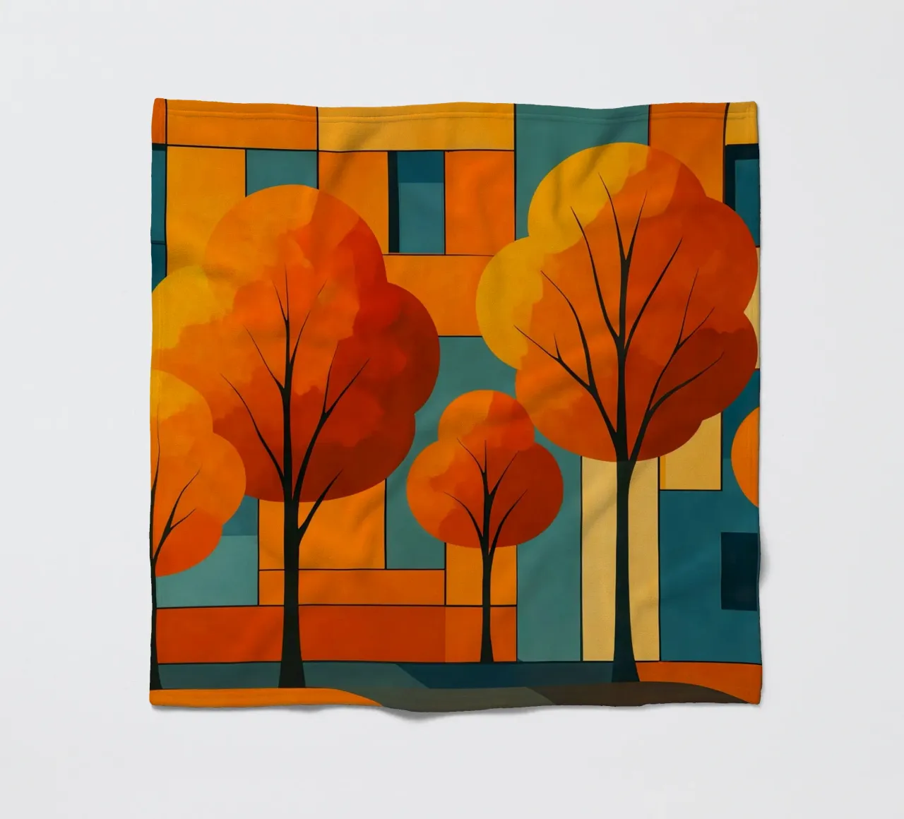 Paesaggio astratto moderno e colorato coperta in pile da ARTOMATIC