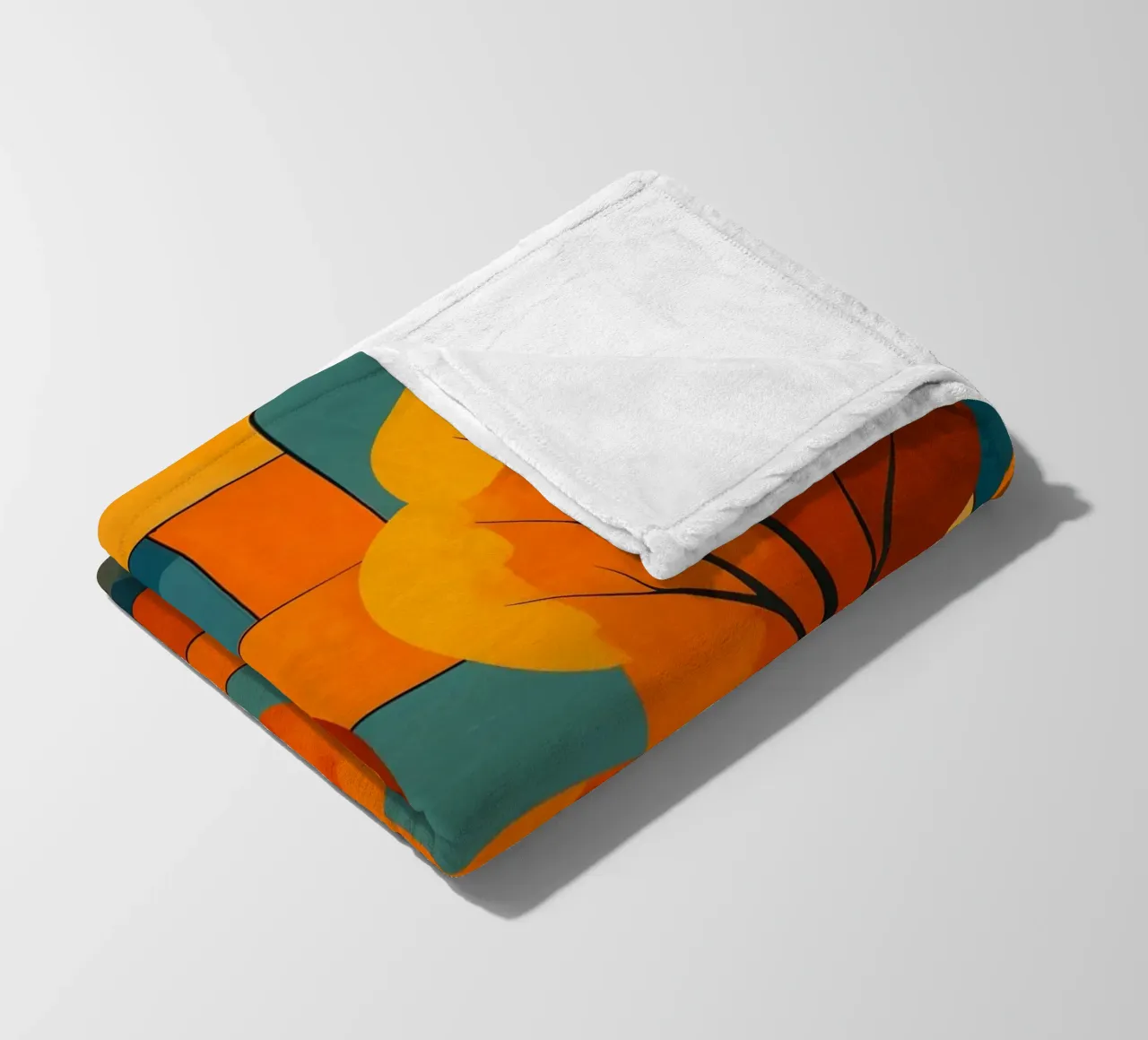 Paesaggio astratto moderno e colorato coperta in pile da ARTOMATIC