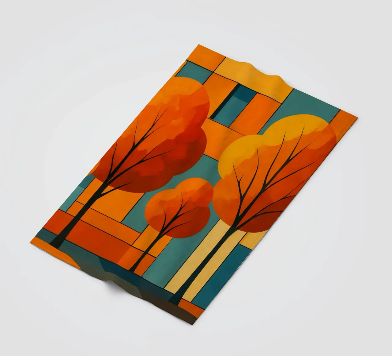 Paesaggio astratto moderno e colorato coperta in pile da ARTOMATIC