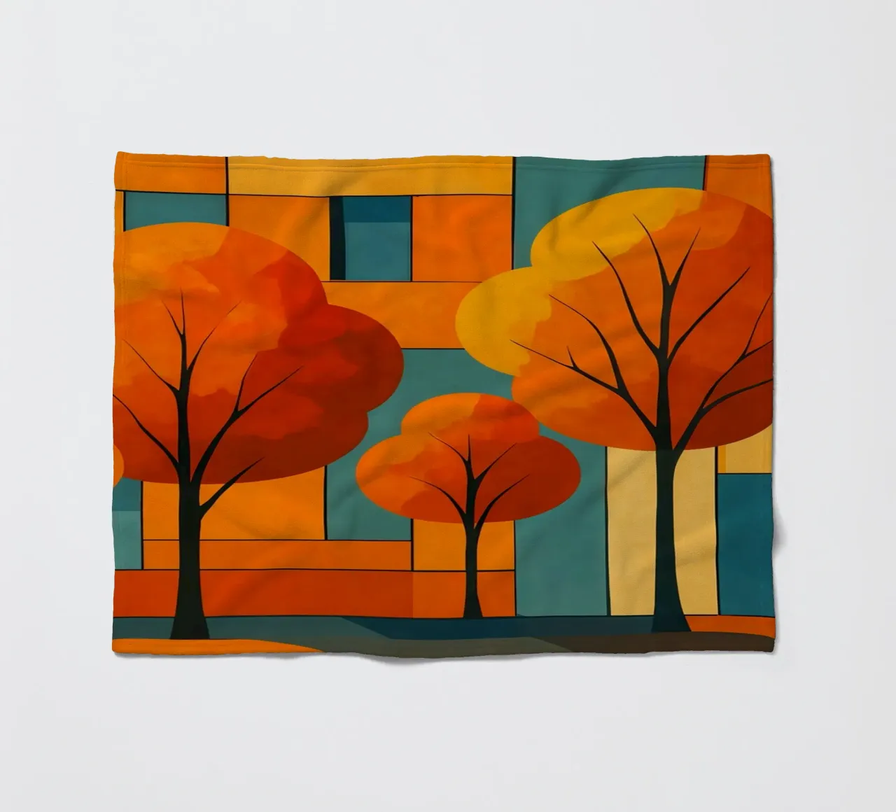 Paesaggio astratto moderno e colorato coperta in pile da ARTOMATIC