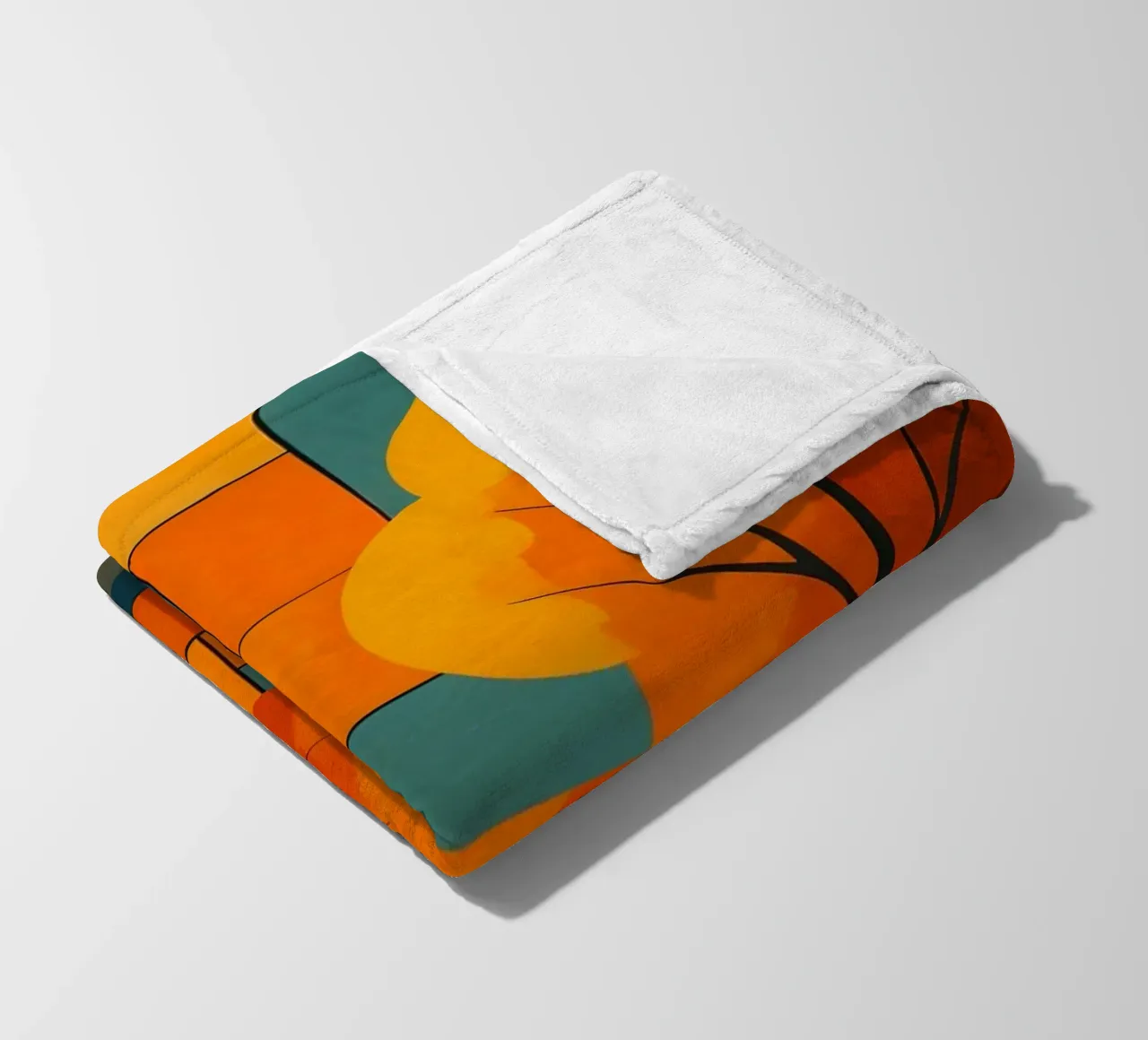 Paesaggio astratto moderno e colorato coperta in pile da ARTOMATIC