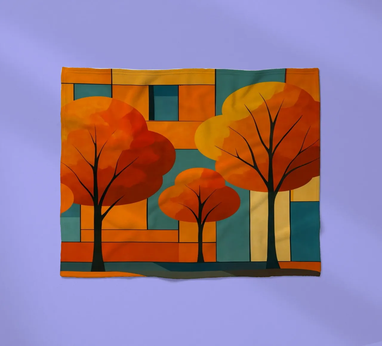 Paesaggio astratto moderno e colorato coperta in pile da ARTOMATIC